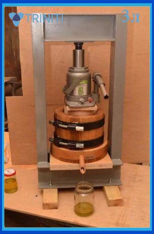 Дерев'яний маслопрес (прес для олії) для холодного віджиму олії 3 л з домкратом 30 тонн гідравлічний 040406 фото